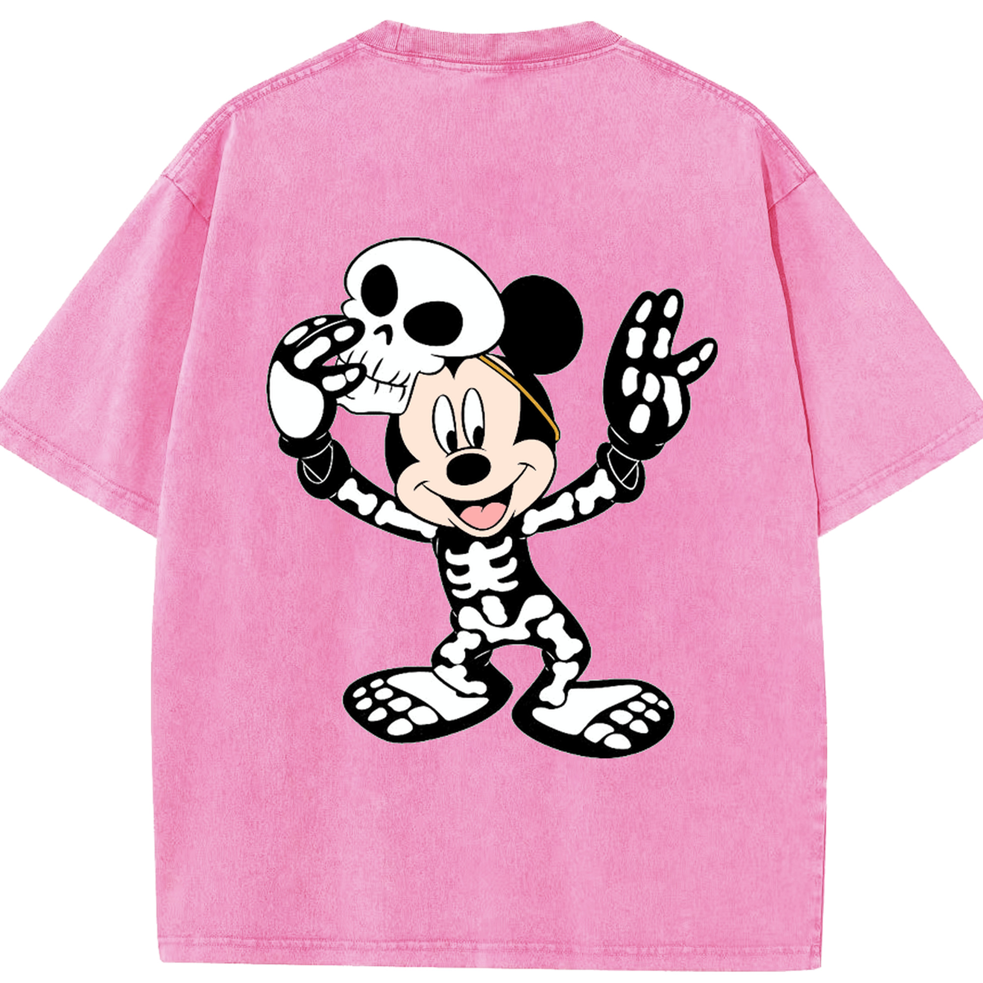 （画像用） ミッキーマウス Mickey Mouse 綿100% ヴィンテージ風 半袖Tシャツ（背面プリント）